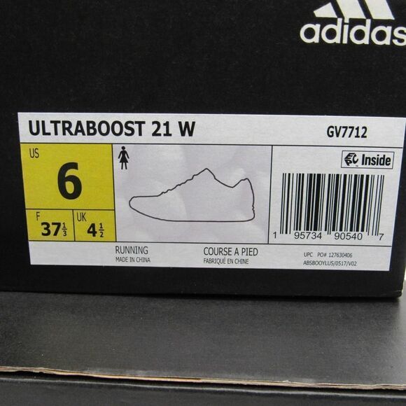 ADIDAS ULTRABOOST 21 WOMEN'S SNEAKERS IN WHITE/BLACK - Picture 10 of 10